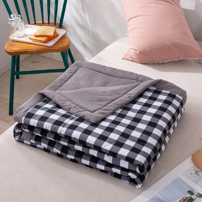 Summer Quilt Machine Washable Cotton Light and Thin King Size Blankets for Bed Luxury Blanket Quilted Bedspread on The Beds: 180x220cm / black white