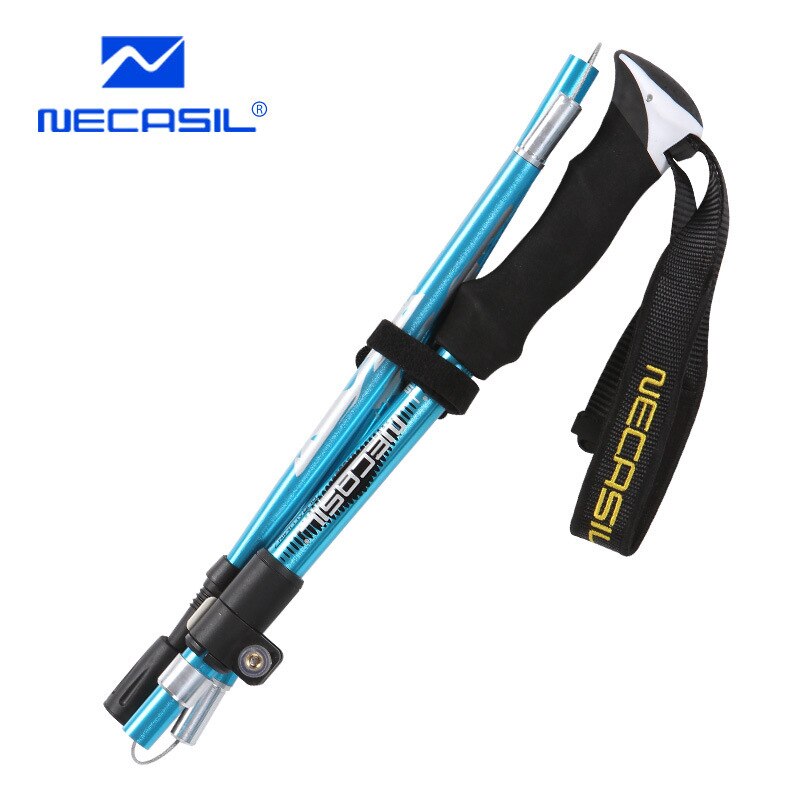 Fem seksjon foldestav 7075 aluminiumslegering stål rett grephåndtak turstang trekking stang turstokk