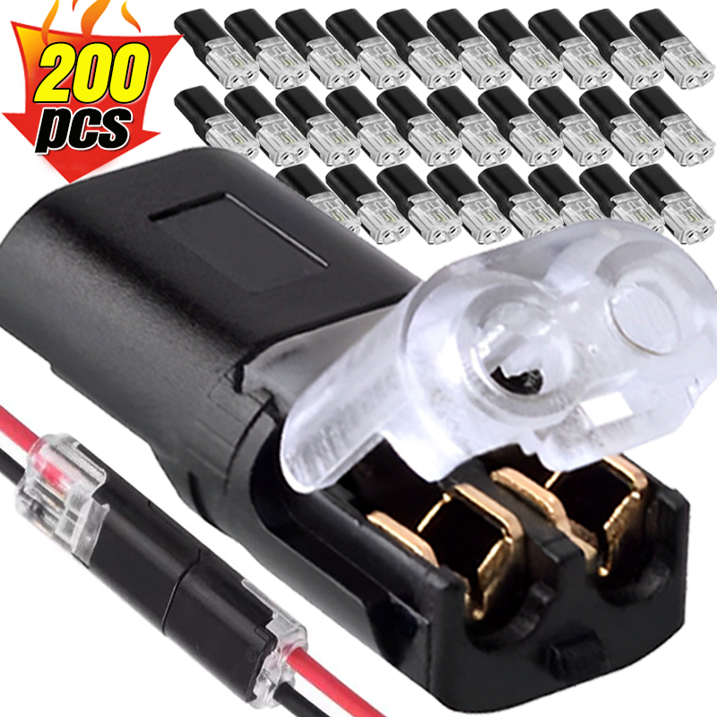 Doppeldraht-Steckverbinder mit Verriegelungsschnalle, 2-poliger Stecker, Klemmenblock, wasserdichter Schnellverbinder, Kabelklemmen, Schnappverschluss