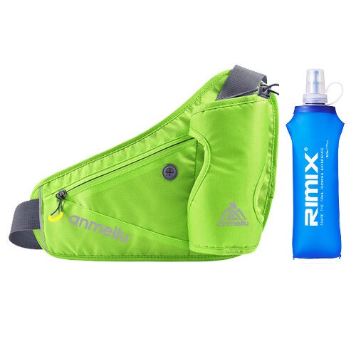 Femmes hommes en cours d'exécution sac de taille avec poche de bouteille d'eau Marathon Jogging ceinture d'hydratation bouteille d'eau hanche taille Pack: green  500ml bottle