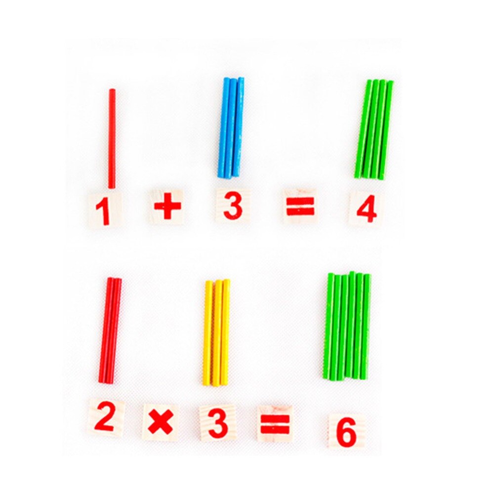 Math Manipulatives Wooden Counting Sticks Baby Kids Preschool Educational Toys