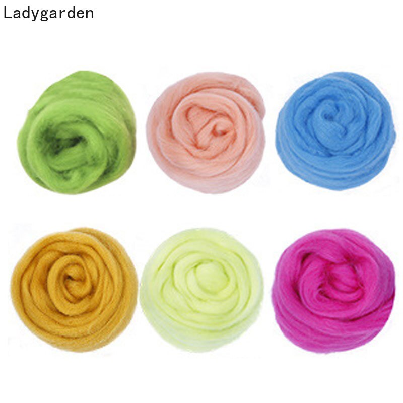 100g Felting Wool Material Fibre Wool Soft Roving Wool Fibre Needle Felting Doll Needlework Christmas Felt Animals Diy Crafts