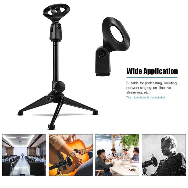 Portable Adjustable Metal Microphone Stand Wired Desktop Shock Microphone Wireless Stand Desktop Mount Stand Tripo K5H0