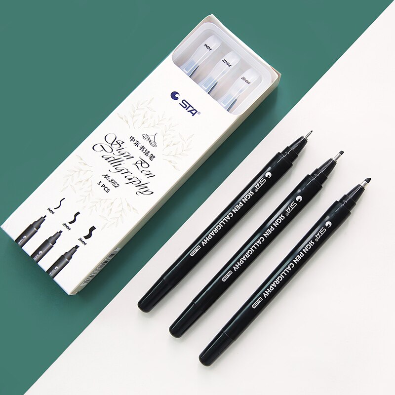 3pcs Sign Pen Calligraphy Oblique Tip 1mm 2mm 3mm ... – Grandado