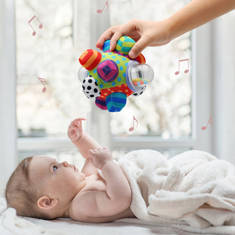 Baby Speelgoed Leuk Little Bell Baby Bal Rammelaar Speelgoed Ontwikkelen Kinderen Intelligentie Grijpen Activiteit Hobbelige Bal Voor Pasgeborenen 0- 6 Maand