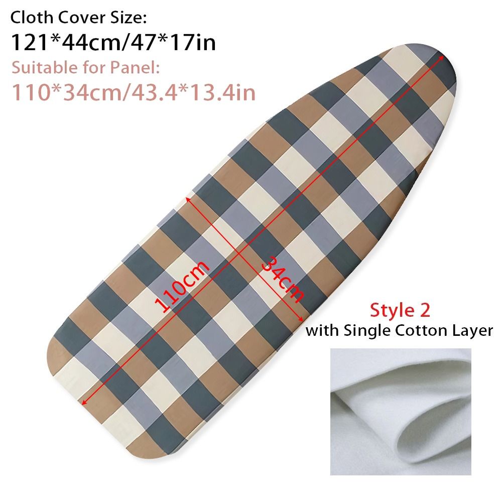 Strykebretttrekk med elastisk kant flekkbestandig sviende bomullspolstring varmeskjold for strykejern stryketrekk til strykebord: Militærgrønn