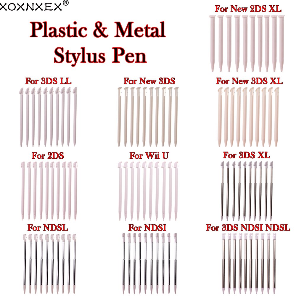 10 Stuks Metalen Telescopische Stylus Pen Plastic Stylus Touch Screen Pen Voor Nintendo 2DS 3DS 2DS 3DS Xl ll Voor Ndsl Ndsi