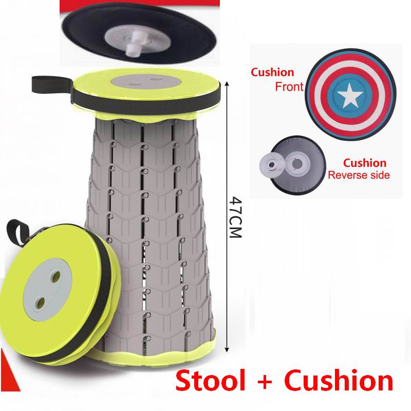 Klappstuhl Im Freien Tragbare Hocker Klappstühle Camping Hocker Bequem Angeln Stuhl Falten Zengkun: StoolF with Cushion