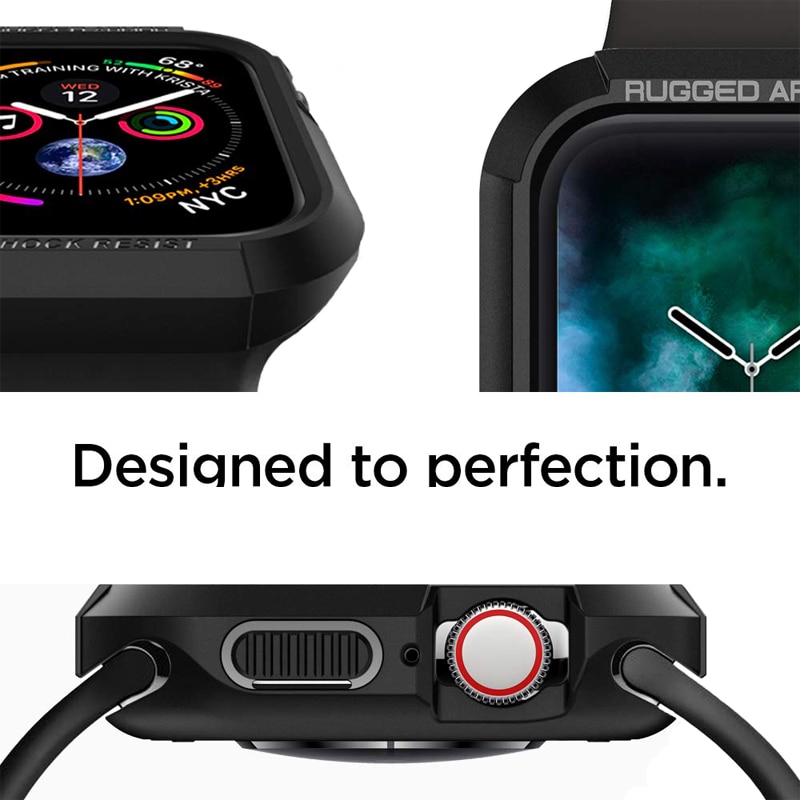 Rugged Armor watch case for Apple Watch series 5 iwatch band 44mm 40mm Variation soft Shockproof Protective cover Accessories