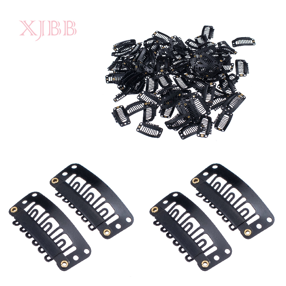 Metalowe klipsy zatrzaskowe robić przedłużania włosów środkowy U brązowy klips robić włosów robić przedłużania włosów peruka 30 sztuk/partia