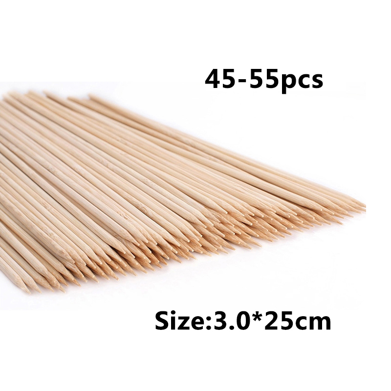 Bamboo Sticks Safe Outdoor Skewers Wooden Skewers Natural Wood Stick Barbecue BakingAccessories Cooking Tool: C