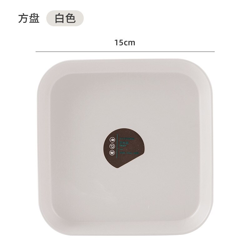 Assiette créative en os de fruits en plastique, assiette de Table à gâteau: square-White