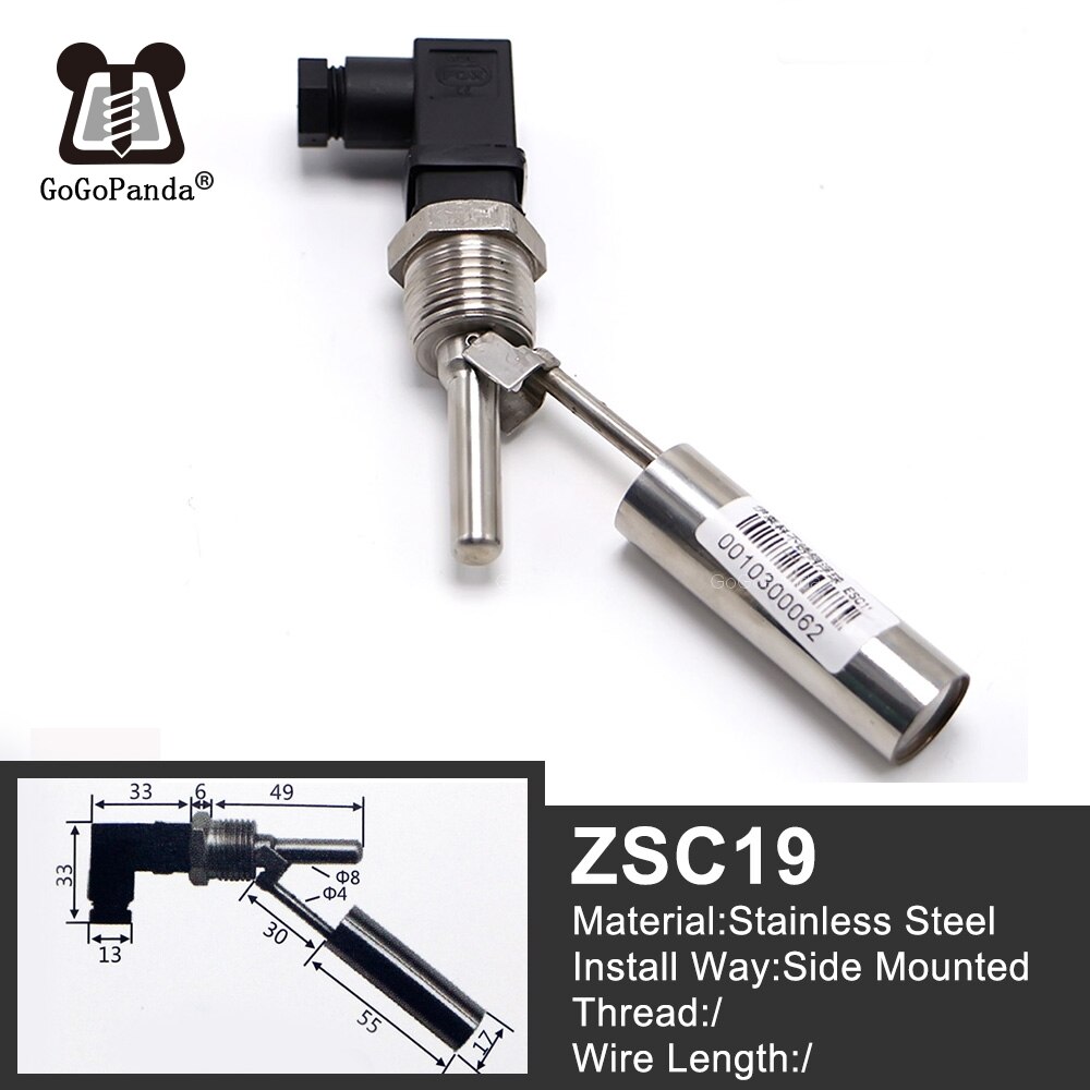 Capteur de niveau d'eau de réservoir latéral, livraison gratuite, interrupteur à flotteur en acier inoxydable liquide zsc 12 100v/220v general zsc 11- zsc 19: Zsc 19