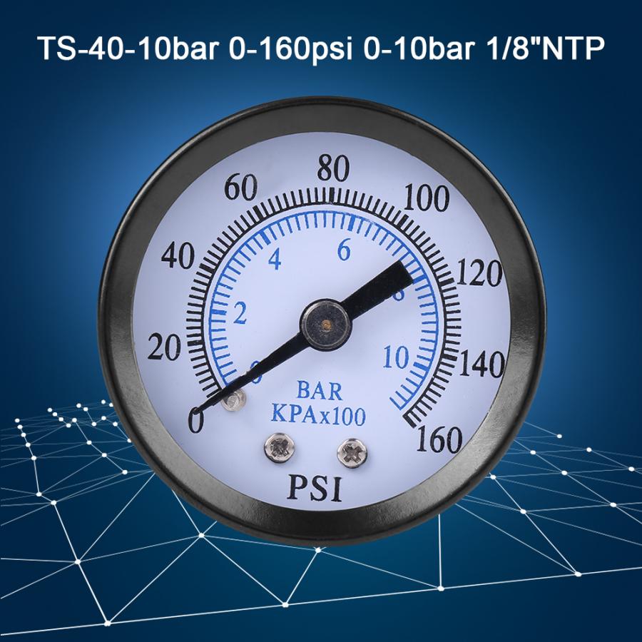 Mini Vacuum Gauge For Fuel Air Oil Water 0-160psi/0-10bar 1/8 NPT Thread digital manifold digital