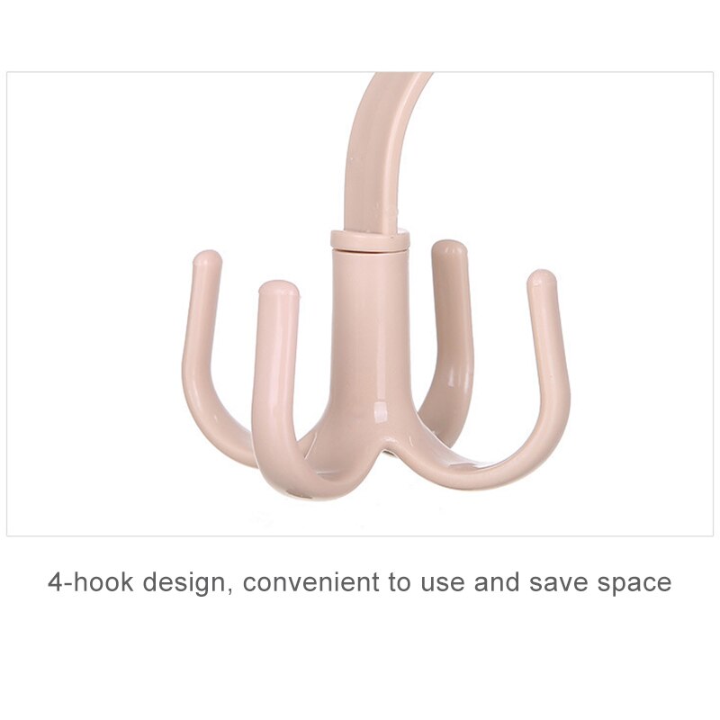 1PC Rotating Four-claw Hook Multifunctional Wardrobe Bag Storage Hook Nail-free Plastic Tie Hanger Organizer Save Space