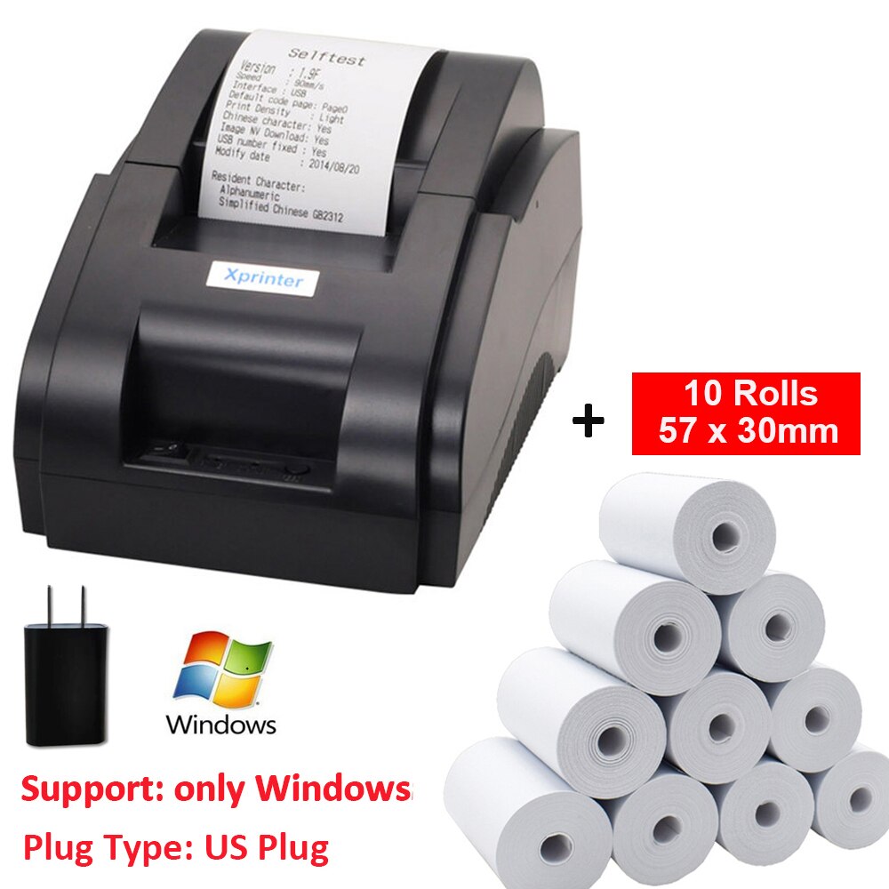 XP-58IIH 58mm Thermische Erhalt Rechnung Drucker USB maschine Restaurant POS Drucker für Fenster, oder Android und IOS: uns Stecker einstellen-5