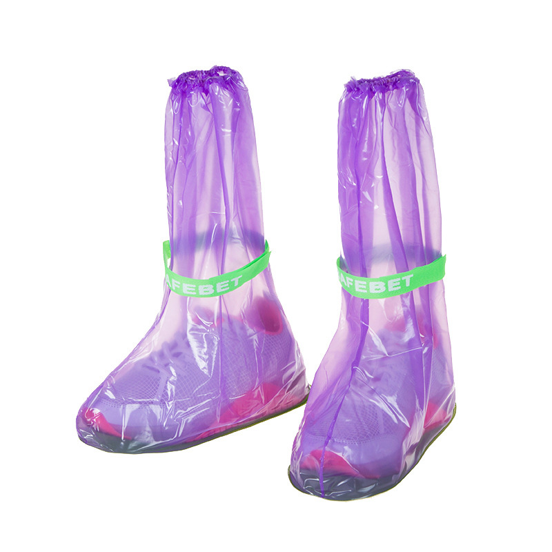 1 Pair Rain Shoe Cover Thicken Waterproof Boots Cycle Rain Flat Slip-resistant Overshoes THJ99