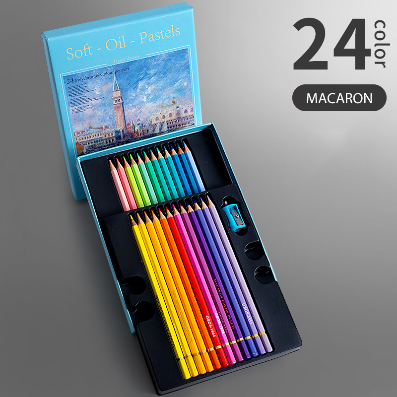 Juego de lápices de colores aceitosos profesionales, caja de cables de colores surtidos para dibujar artistas de pintura, útiles escolares para estudiantes, 24/36/48: Borgoña