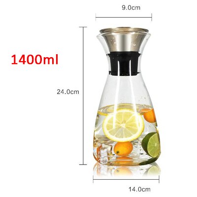 Kaldt vann vannkoker glass flaske kald vannkoker varmebestandig glass juice flaske kan: 1400ml