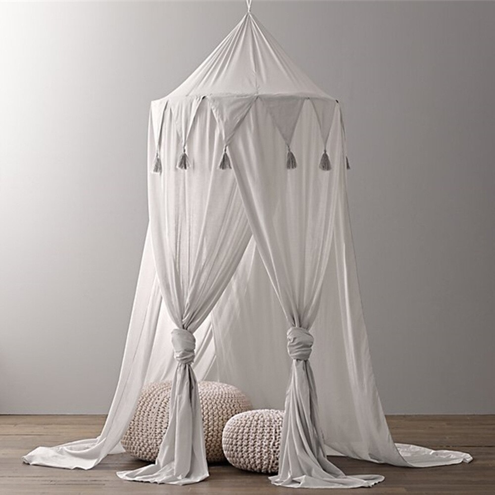 Mosquitera con dosel para bebé, cortina para cama de princesa, ropa de cama, cuna, decoración para habitación de niños, tienda de juegos para casa: grey triangle