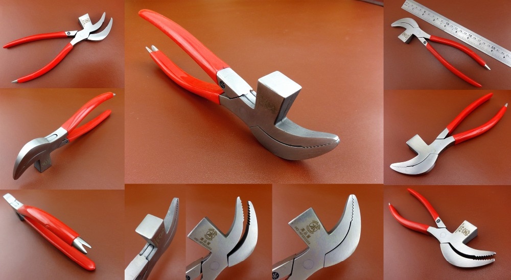 8" Leather Craft Shoemaker Cobbler Saddlers Pincers Lasting Hammer Pliers Tool Stainless Steel Sewing Carving Stitching Stamping