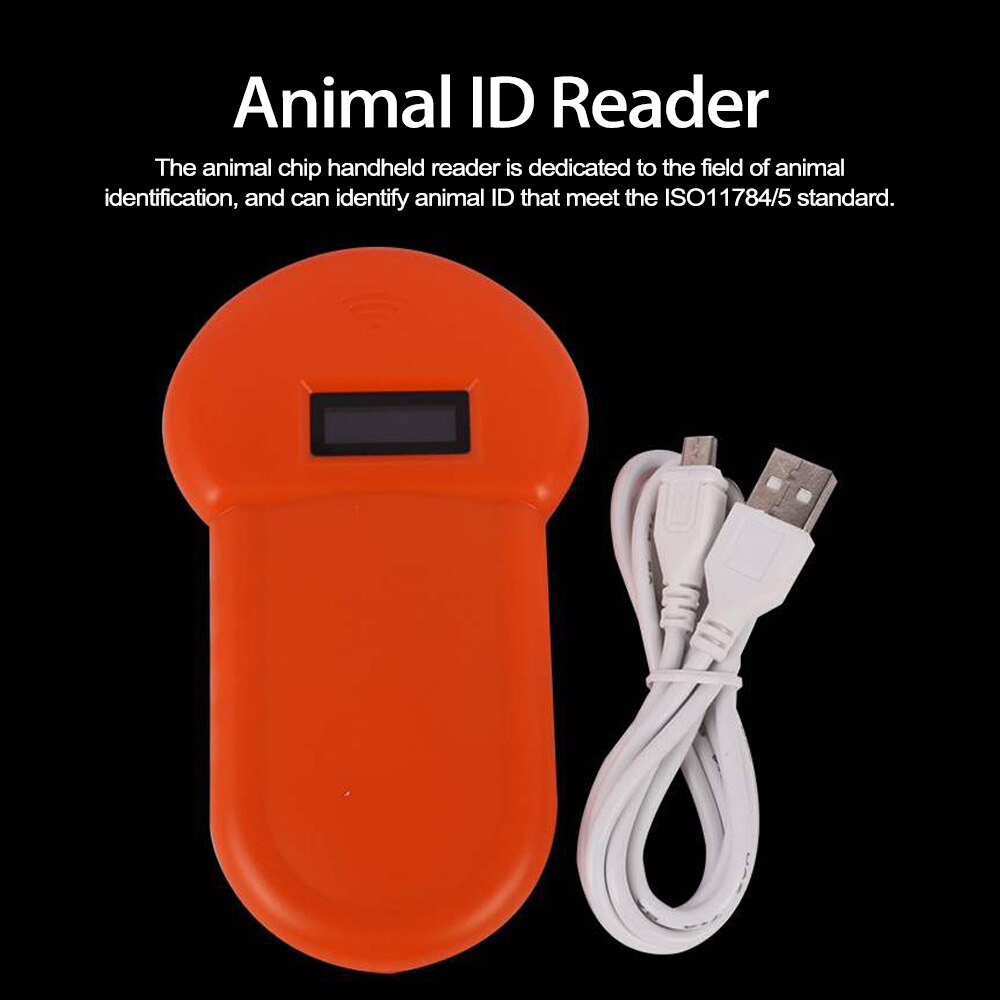Lector de chips de animales de mano LF 134,2 KHz lector de identificación de mascotas perro gato lector de bolsillo portátil