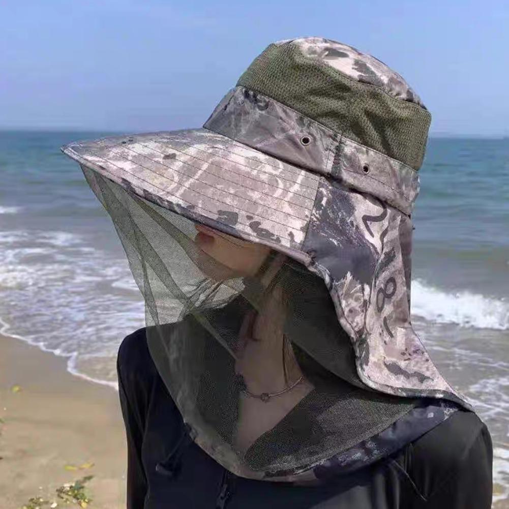 Chapeau anti-moustiques avec filet caché, répulsif en maille, Protection contre les insectes et les abeilles, pour hommes et femmes, Protection solaire d'extérieur, casquette de pêche