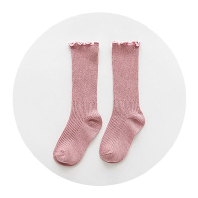 Unisex Cute Solid Color Cotton Blend Crew Calf Length Tube Socks For Girls Boys 72XC
