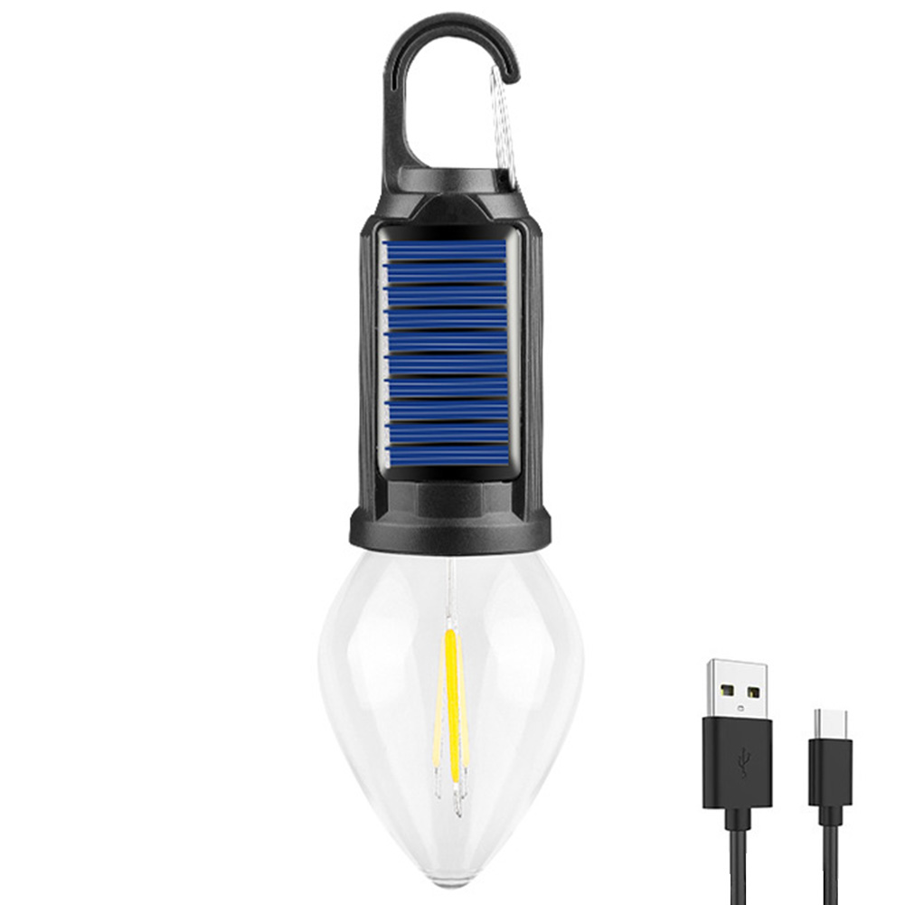 Aurinkoenergialla toimiva led-retkilamppu usb-lataus led-valaistuslyhty vedenpitävä kannettava kädessä pidettävä lamppu 100lm ulkogrilliretkeilyyn: Oranssi