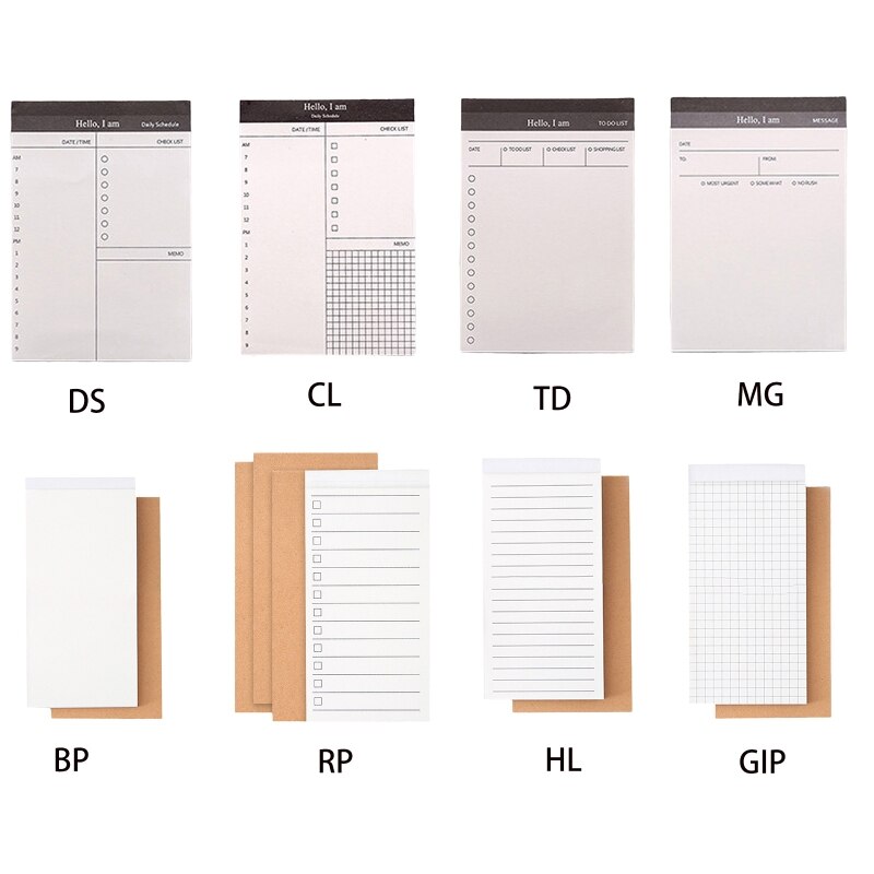 50 Sheets Notes Papers Mini Writing Pad Pocket Notes Pad Small To-do-list Daily Schedule Planner for Office Women Men