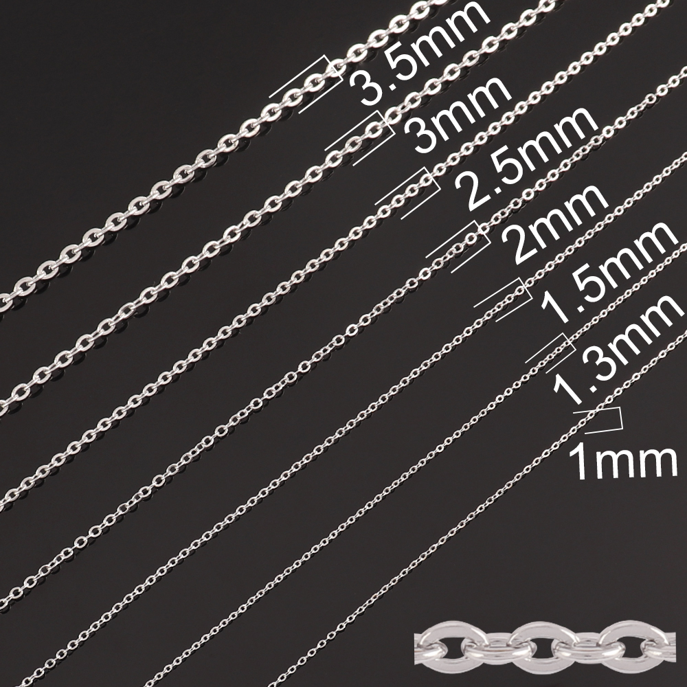 Collana a maglie a catena in acciaio inossidabile sfuso da 1 Metro 1.5/2/3mm che trova forniture per bracciali a catena con cavo a forma di O fai da te: 16mm / bianca