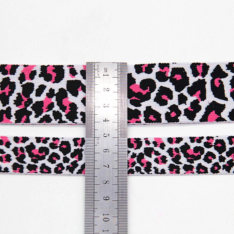 Leopardprint elastikbånd 25mm 40mm elastikbånd tøjposer bukser elastikbånd stropper diy sytilbehør 1m