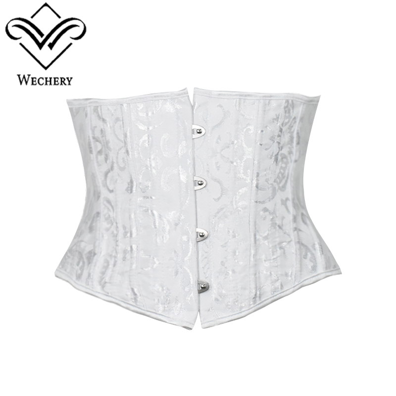 Corsé debajo del busto blanco y negro para mujer, cinturón de talla grande, fajas cortas deshuesadas de acero, moldeadores de cintura adelgazantes, corpiño de ropa gótica
