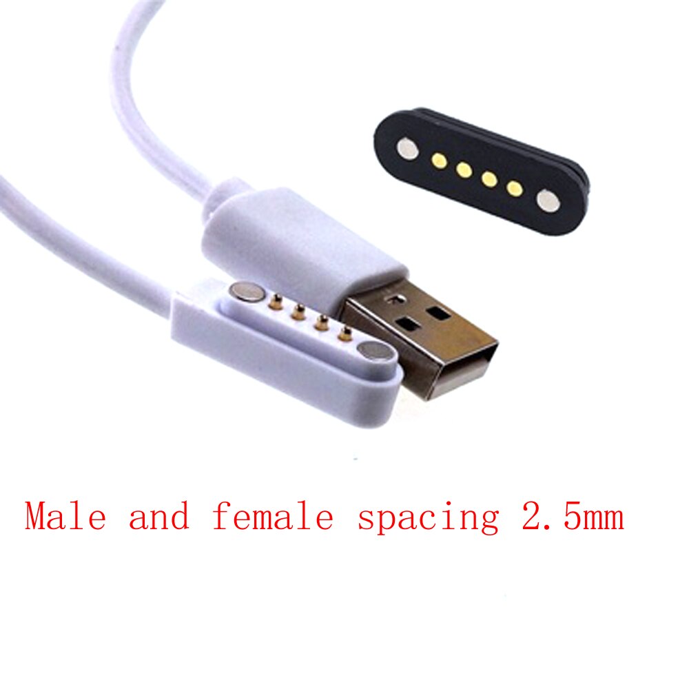 1Sets Magnetic usb charging cable Male Female Pogo Pin connector 4pin Pitch 2.5mmthrough hole Power Data Magnets contact Pad PCB