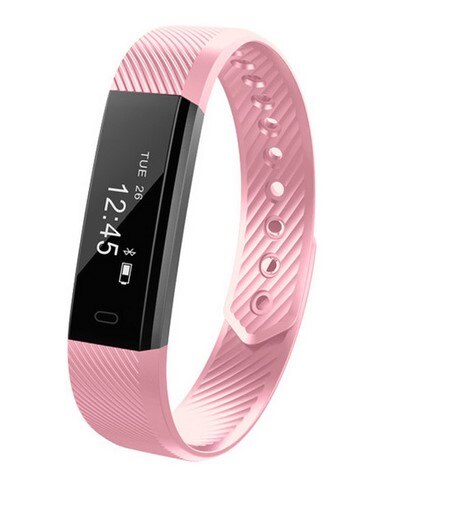 Smart Polsbandjes Fitness Tracker Smart Armband Stappenteller Bluetooth Slimme band Waterdichte Sleep Monitor Polshorloge: Pink