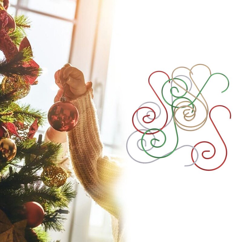 20pcs Multi-purpose S-shaped Hook Rack Mini Metal S Shape Hooks Christmas Tree Holder Decoration Stainless Steel Hook