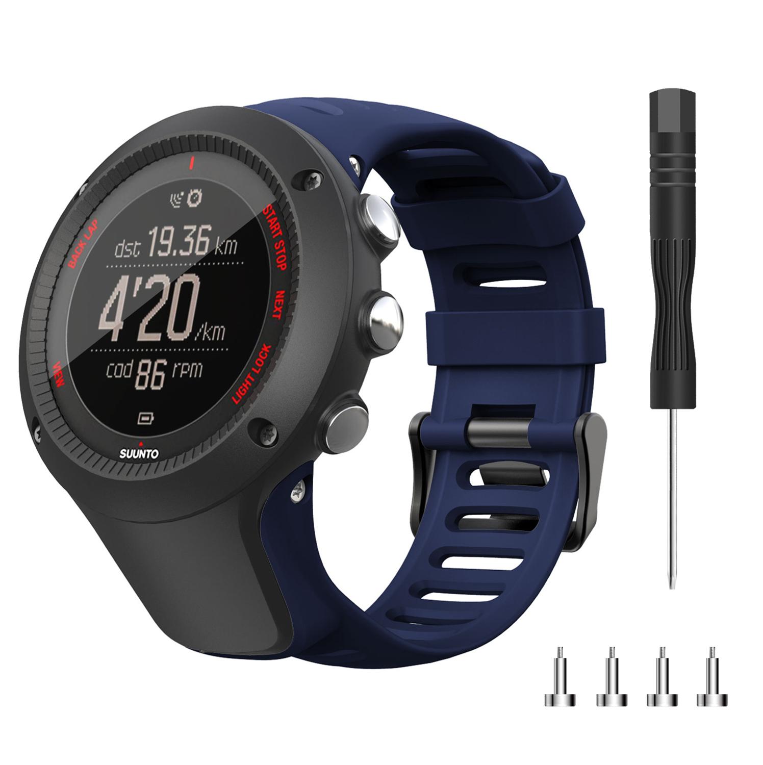 Correa de reloj deportiva para Suunto Ambit, pulsera de silicona transpirable, correa de reloj para SUUNTO Ambit1 Ambit 2 Ambit3: Rojo