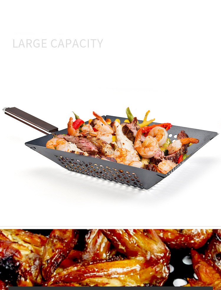 Heavy Duty Grill Basket - Large Grilling Basket for More Vegetables - Stainless Steel Grilling Accessories Built to Last