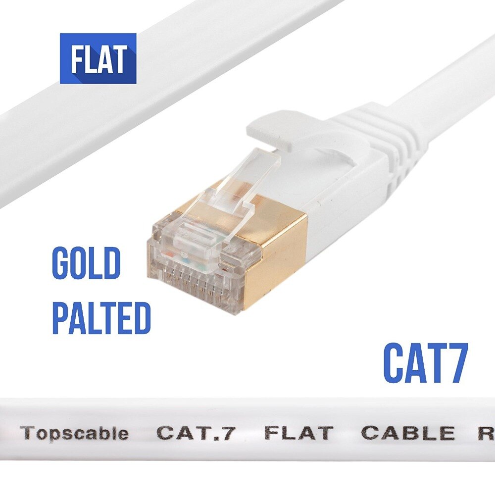 Kabel sieciowy 0.3m Cat7 Ethernet, ekranowany (STP) ze złączami Snagless Rj45-biały