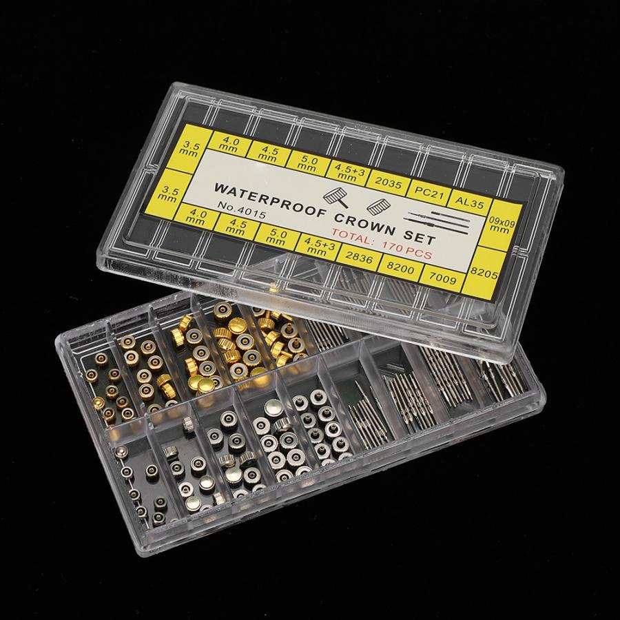 Multisize Horloge Kronkelende Stem Extender Extension Bar + Kronen Vervanging Part Rvs Horloge Reparatie Accessoire Horloge Maker