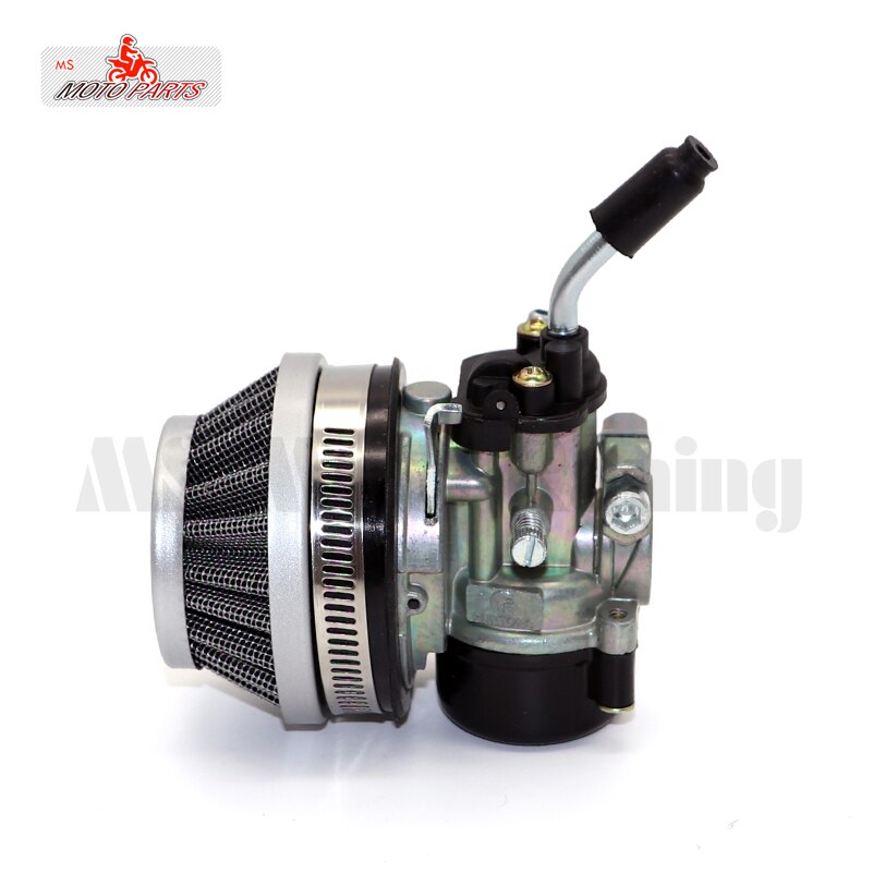 Cor mini dois tempos reequipado carburador do motor com filtro de ar para 49cc 50cc 60cc 66cc 80cc bicicleta motorizada: Silver air carb