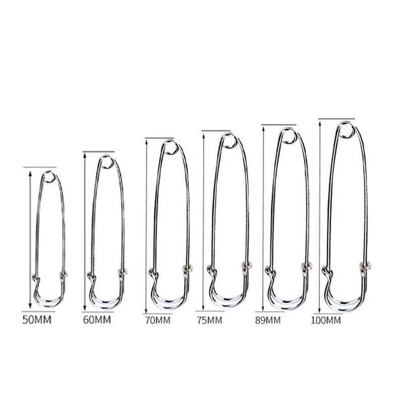 Alfileres grandes y fuertes de seguridad para mantas, 5 piezas, 50/60/70/75/89/100mm, alfileres de seguridad para DIY, broche, joyería artesanal, alfileres para alfombras