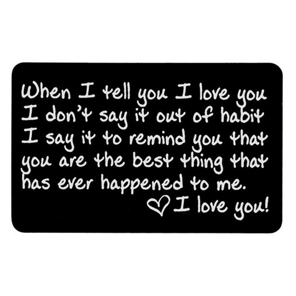 Billetera con grabado I Love You para hombre y mujer, inserto para tarjeta, para novio, para marido, de aniversario