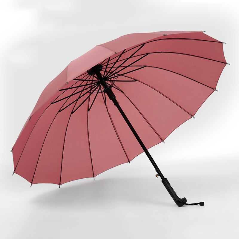 Paraguas impermeable de 16K para hombre y mujer, paraguas de arco iris largo, resistente al viento, para Golf, gran sombrilla: Pink
