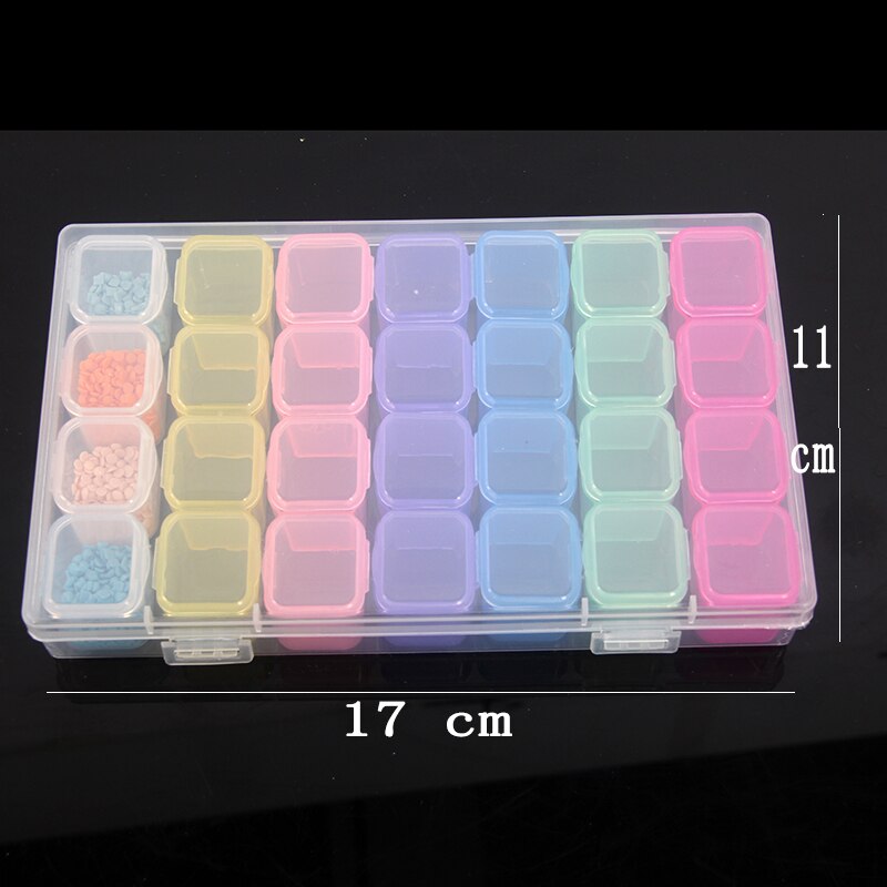 28Girds Diamond Painting Tools Accessories Multiple color Storage Bead Container Diamond Embroidery Stone Mosaic Convenience Box