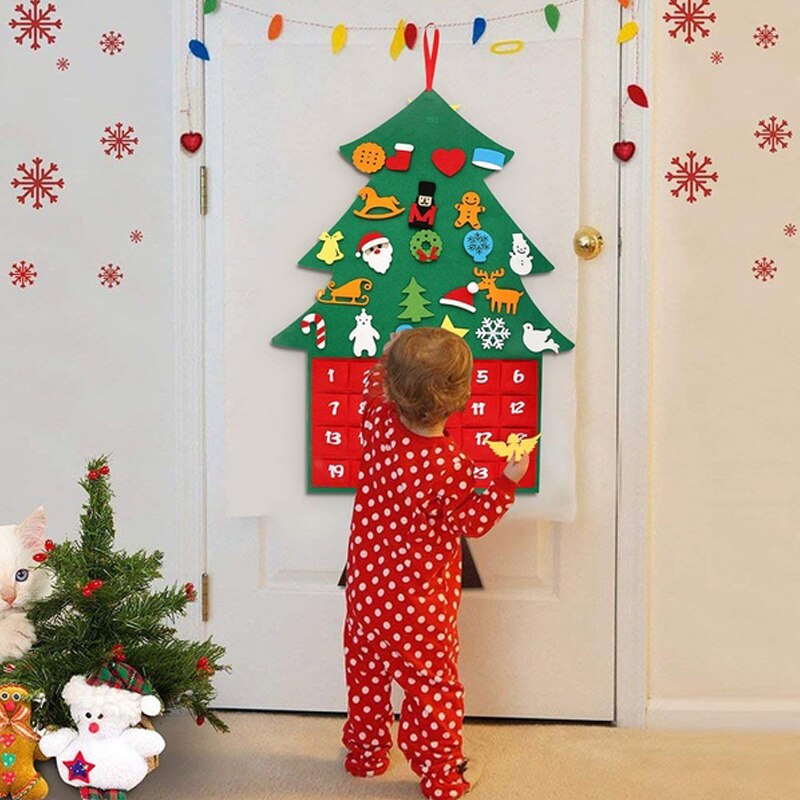 Colgante Calendario de Navidad lana fibra química suministros celebración múltiples funciones vacaciones único hogar Decoración invierno