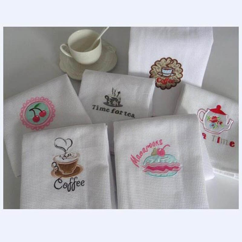 6pcs/lot European White Waffle Lattice Cloth Home Party Kitchen Dishes Table Napkins Decorative Handkerchief Tea Towels 50x70cm