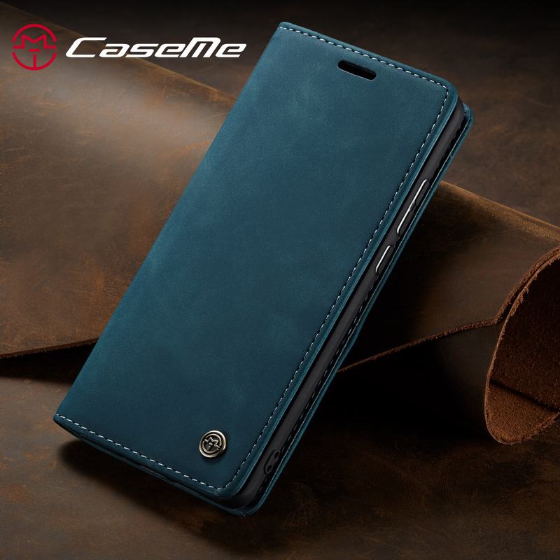 Magnetic Flip Case For Samsung Galaxy A40 A 40 Cover Case Leather Wallet Card Holder Bookcase Retro Plain Shell: For Samsung A40 / Blue Case
