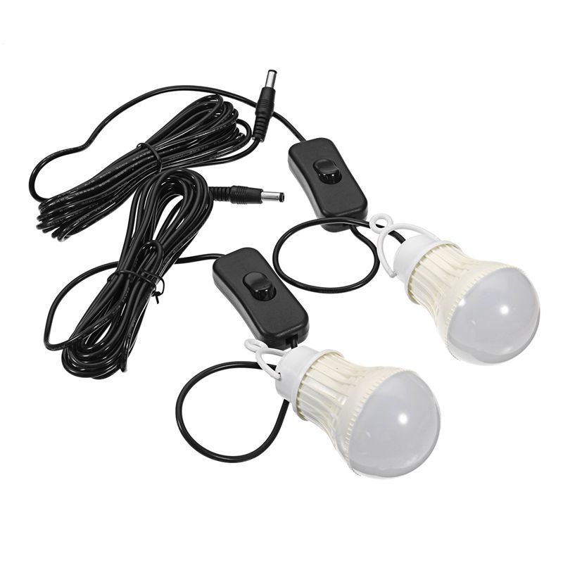 3W Zonnepaneel Noodverlichting Kit Solar Generator 4 Heads Usb Charger Cable + 2 Led Gloeilamp Voor outdoor Camping Solar Licht