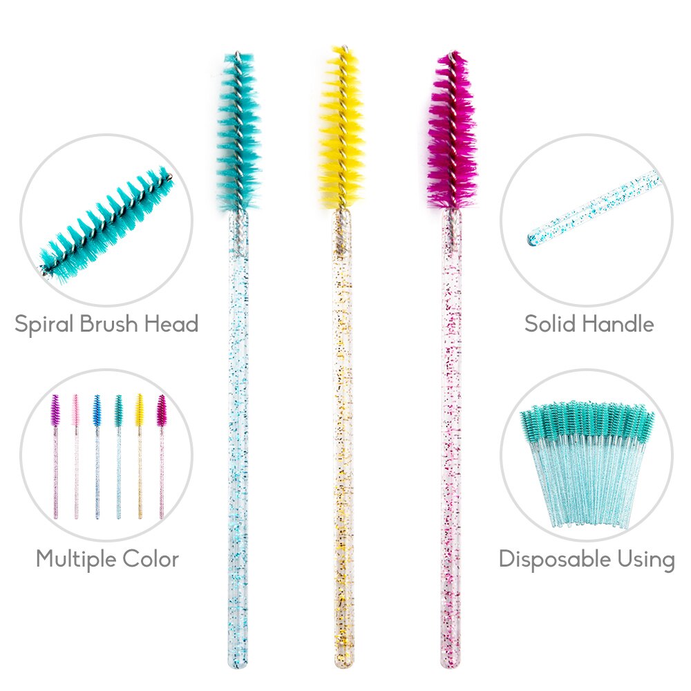 100 unids/pack nueva buena desechable pestañas maquillaje para pestañas cepillo Mini varitas de rímel de pincel para maquillaje herramienta de maquillaje